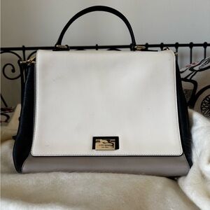 Kate Spade Elegant White, Taupe, and Black Handbag